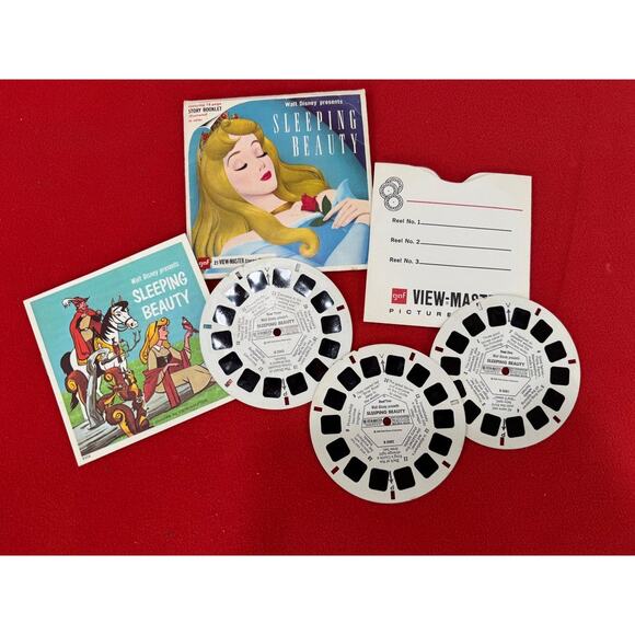 Old Disney Sleeping Beauty Viewmaster 3 Disc Set with Book - Picture 1 of 9